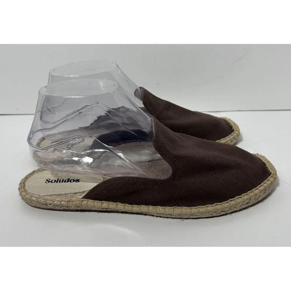 Soludos The Dali Mule Shoes Womens Size 9.5 Brown Canvas Espadrille Slip On